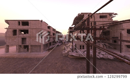 ruined city landscape ruined city landscape 128299799