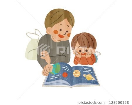 Parents and children reading a book - Gash 128300338