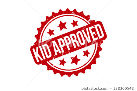 Red Kid Approved Rubber Stamp Seal Vector 128300548