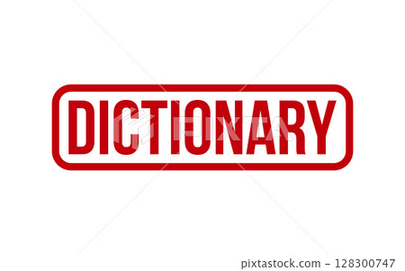 Red Dictionary Rubber Stamp Seal Vector Red Dictionary Rubber Stamp Seal Vector 128300747