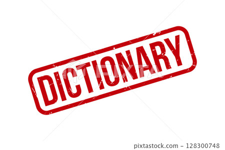 Red Dictionary Rubber Stamp Seal Vector Red Dictionary Rubber Stamp Seal Vector 128300748