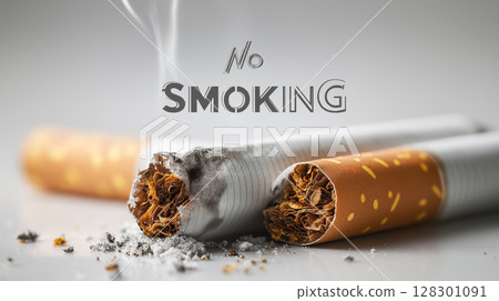 Concept art illustrating the dangers of smoking 128301091