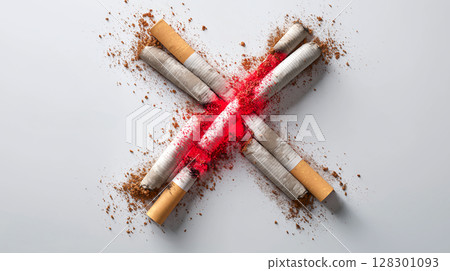 Concept art illustrating the dangers of smoking Concept art illustrating the dangers of smoking 128301093