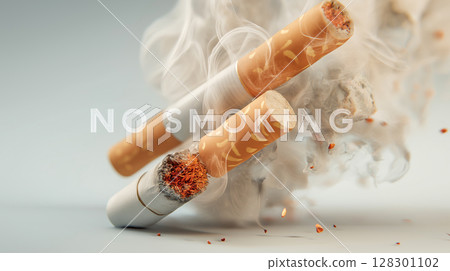 No smoking with strong anti smoking message No smoking with strong anti smoking message 128301102