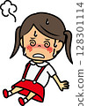 Elementary school girl with heatstroke 128301114