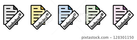 Illustration icon material set: Ruler file 011 Illustration icon material set: Ruler file 011 128301150