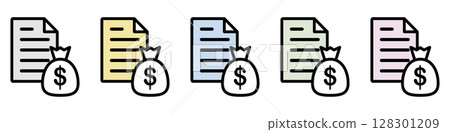 插圖圖示素材集：金錢文件檔069 128301209