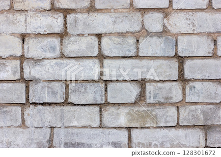 Gray brick wall texture with vintage and rustic appeal. 128301672