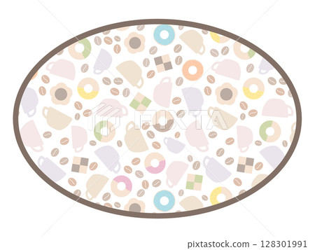 咖啡圓框 128301991