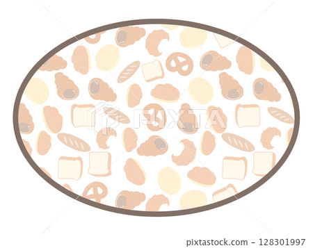 Round frame of bread 128301997