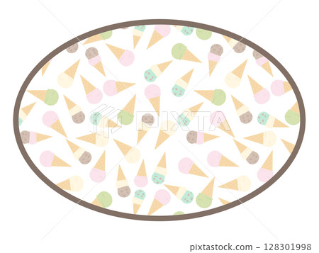 Ice cream round frame Ice cream round frame 128301998