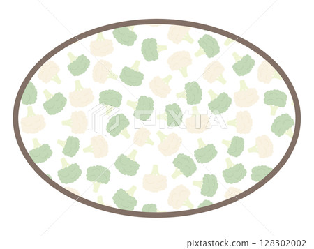 綠色花椰菜圓框 綠色花椰菜圓框 128302002