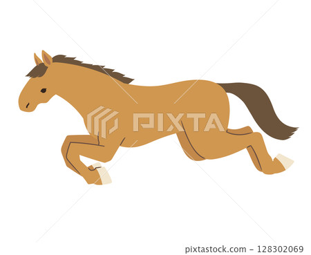 Illustration of a jumping horse_no outline Illustration of a jumping horse_no outline 128302069