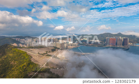 March 2 2025 the View of Modern Urban Cityscape with Bridge 128302179