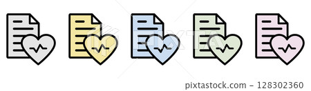 Illustration icon material set: Medical heart file 195 Illustration icon material set: Medical heart file 195 128302360