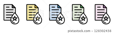 Illustration icon material set: Rainwater document file 170 Illustration icon material set: Rainwater document file 170 128302438