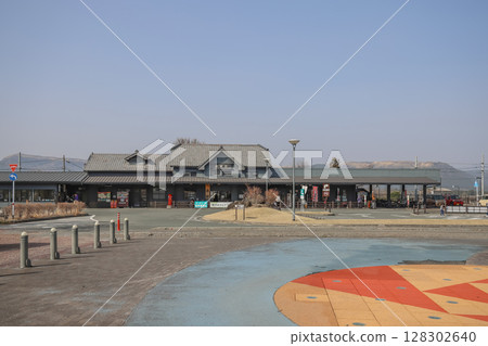 March 25 2025 Traditional Japanese Railway Station Under a Clear Blue Sky, Japan March 25 2025 Traditional Japanese Railway Station Under a Clear Blue Sky, Japan 128302640