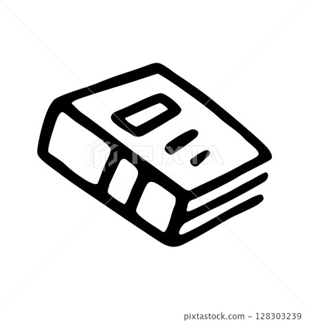 Doodle book icon hand drawn with black line in freehand style Doodle book icon hand drawn with black line in freehand style 128303239