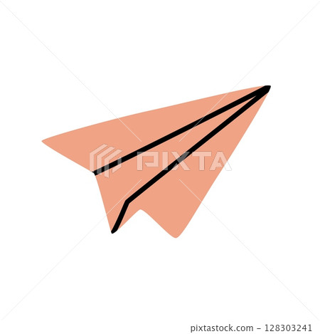 Doodle Paper Airplane icon hand drawn in a modern minimalistic style Doodle Paper Airplane icon hand drawn in a modern minimalistic style 128303241