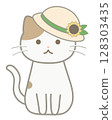 戴著草帽的貓 128303435