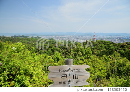 View of Wakayama city and radio tower from Mount Kabuto [Wakayama City, Wakayama Prefecture] 128303450
