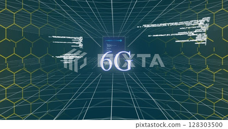 Image of 6g text over data processing Image of 6g text over data processing 128303500