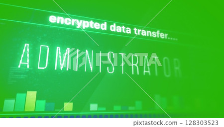 Image of data processing on green background Image of data processing on green background 128303523