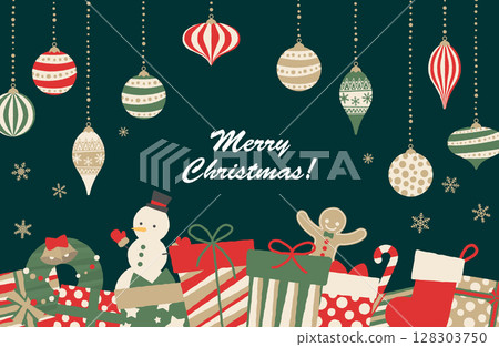 Christmas frame background Vector illustration 128303750