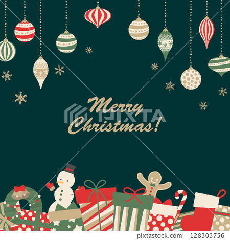 Christmas square frame background Vector illustration Christmas square frame background Vector illustration 128303756