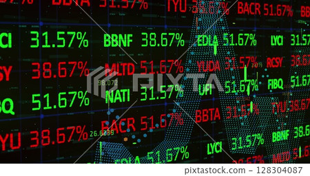 Image of financial data processing over statistics 128304087