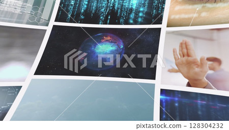 Composite image of nine business, leisure and technology screens 128304232