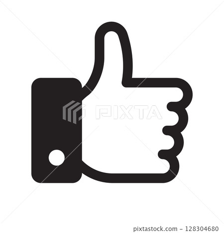 Like symbol. Thumbs up icon. Positive gesture consept. Social media button. 128304680
