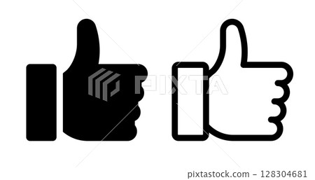 Like symbol set. Thumbs up icons. Positive gesture consept. Social media buttons. 128304681