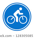 Bike lane sign, bike area icon, bicycle zone symbol. 128305085