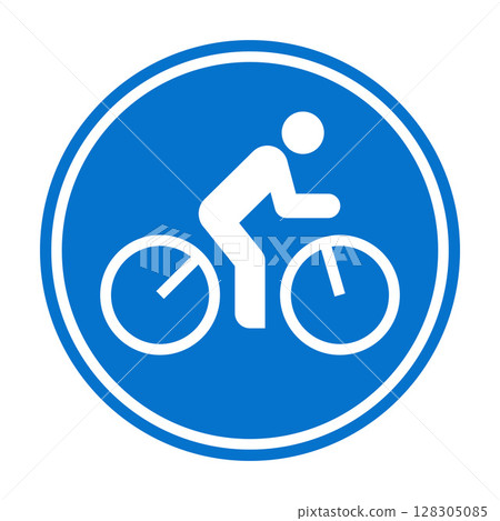 Bike lane sign, bike area icon, bicycle zone symbol. Bike lane sign, bike area icon, bicycle zone symbol. 128305085