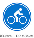 Bike lane sign, bike area icon, bicycle zone symbol. 128305086
