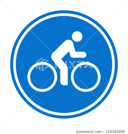 Bike lane sign, bike area icon, bicycle zone symbol. Bike lane sign, bike area icon, bicycle zone symbol. 128305086