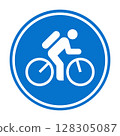 Bike lane sign, bike area icon, bicycle zone symbol. 128305087