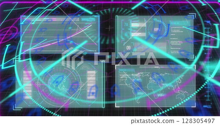 Image of scope scanning and data processing on interface 128305497