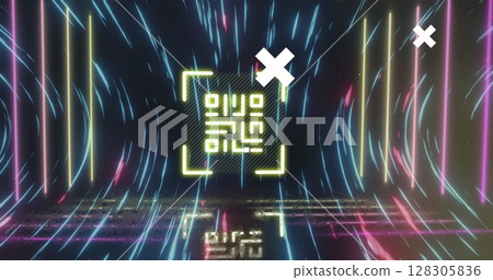 Image of data processing over world map 128305836
