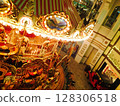 Retro amusement park merry go land 128306518