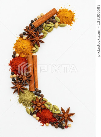 Culinary Typography Gourmet Spice Alphabet Collection for Food Enthusiasts the character Parentheses 128306595