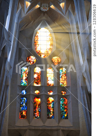 The gorgeous interior of Barcelona's Sagrada Familia 128306619