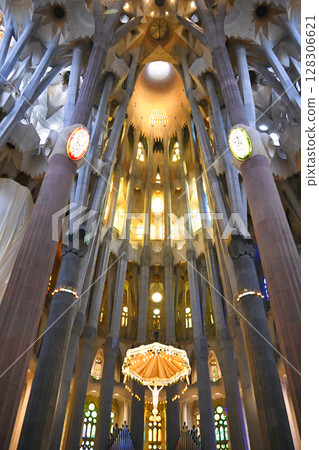 The gorgeous interior of Barcelona's Sagrada Familia 128306621