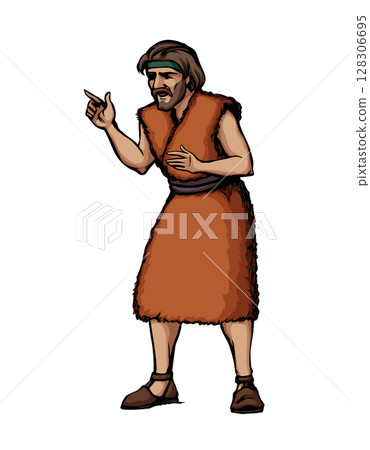 Vector drawing. Prophet Elijah in ancient clothes 128306695