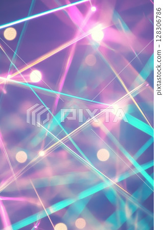 Colorful abstract light beams and bokeh with neon glow. 128306786