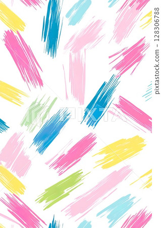 Abstract colorful brush strokes on white background. 128306788
