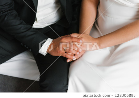 Groom And Bride Hands With Rings Groom And Bride Hands With Rings 128306893