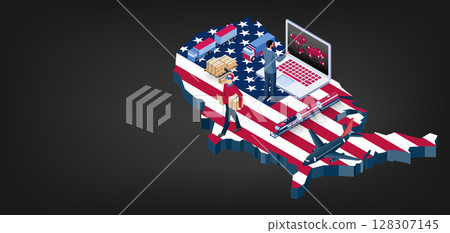 USA transportation with Global Logistics, Warehouse Logistics, Sea Freight Logistics.  128307145