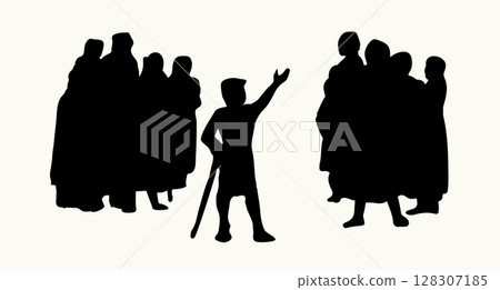 Vector drawing. Big people crowd Vector drawing. Big people crowd 128307185